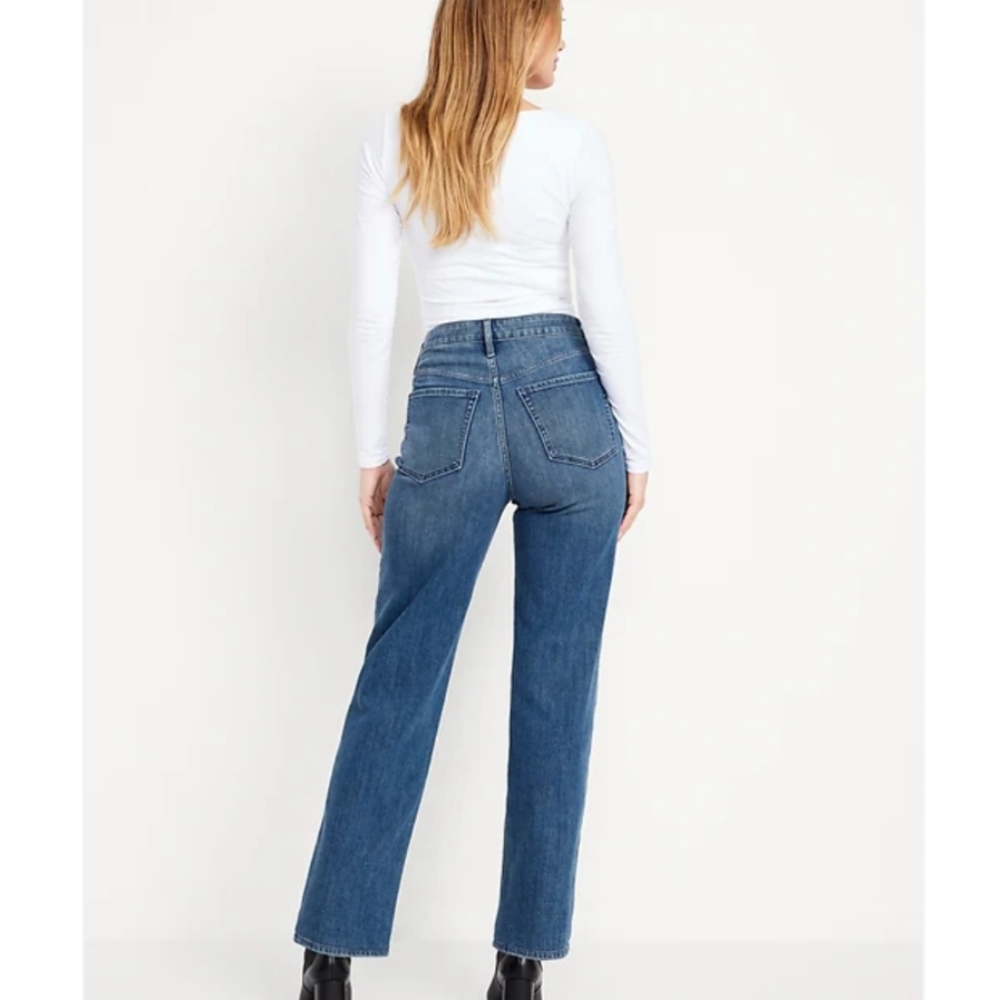 Old Navy Wow Loose Wide Leg High Rise Denim Jeans - Picture 2 of 11